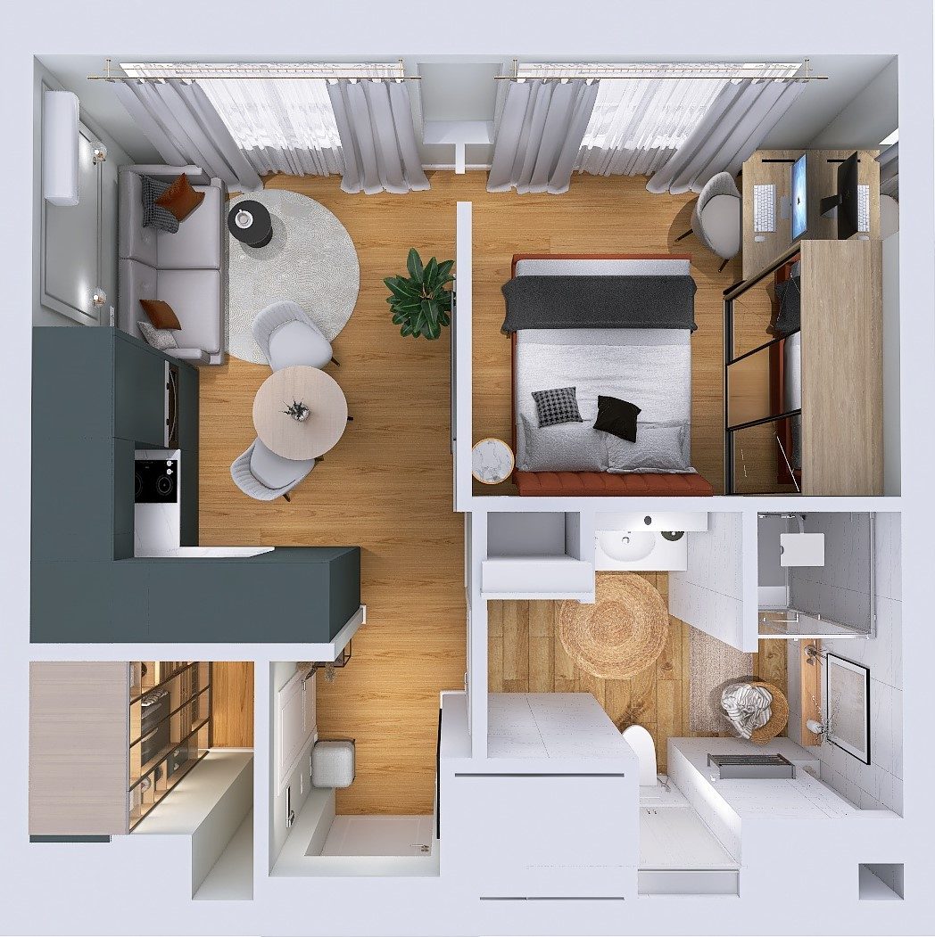 Элегантная однушка для молодой девушки — План квартиры 8